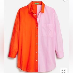 BUTTON-UP BEACH SHIRT IN COLORBLOCK Sz M BNWT